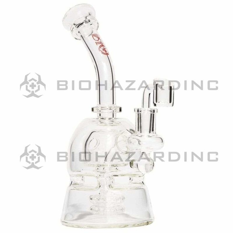 Bio Glass Glass Dab Rig 9" BIO METRIX Double Showerhead Rig - Red