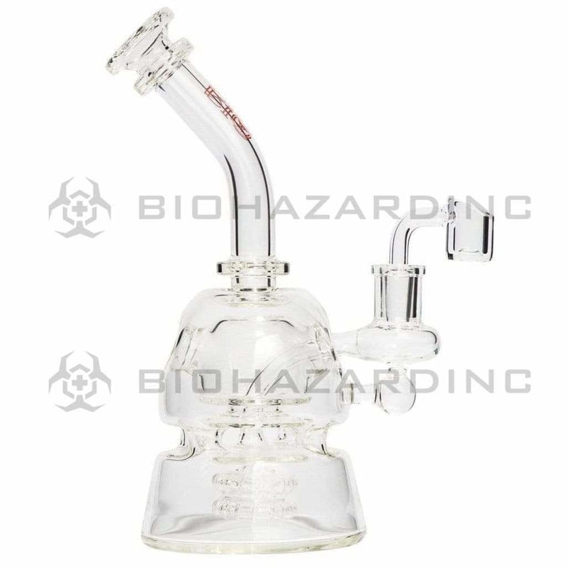 Bio Glass Glass Dab Rig 9" BIO METRIX Double Showerhead Rig - Red