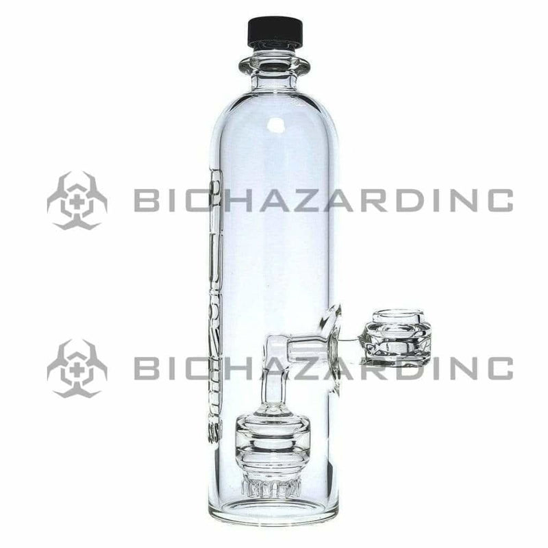 Pure Glass Glass Bong 9" PURE Water Bottle w/ Mini Jellyfish Perc - Blue Hydroguard Sleeve