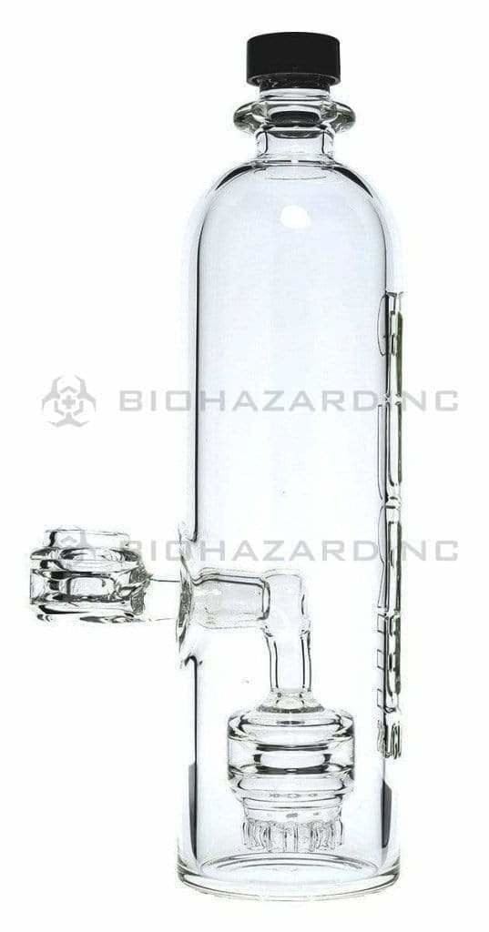 Pure Glass Glass Bong 9" PURE Water Bottle w/ Mini Jellyfish Perc - Green Hydroguard Sleeve