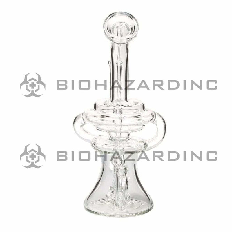 Biohazard Inc Glass Dab Rig 9" Showerhead / Recycler Banger Hanger w/ Banger - Clear