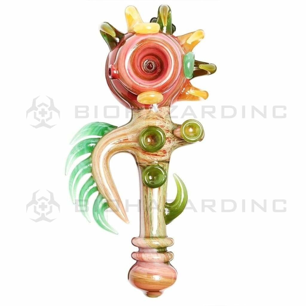 Biohazard Inc Glass Bubbler 9" Wing and Claws Marble Hammer Bubbler