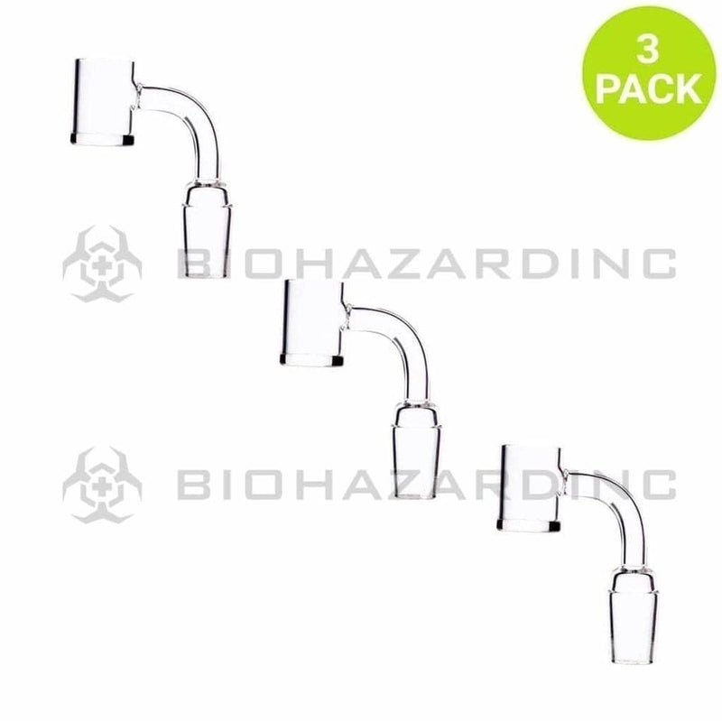 Biohazard Inc Quartz Banger 90 Degree Quartz Banger Flat Top - Male 18mm / 22mm Bucket- 3 Count