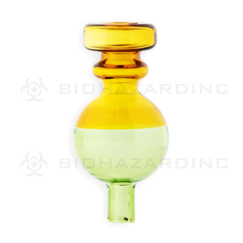 Two Tone Glass Directional Bubble Carb Cap | Green/Amber