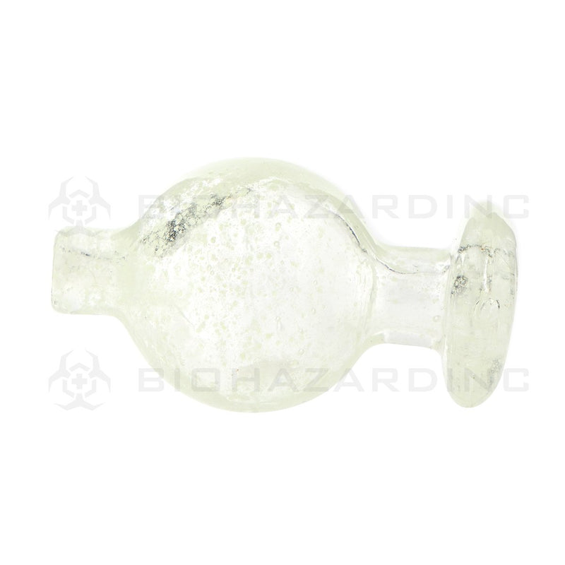 Glow in the Dark Pulegoso Glass Bubble Carb Cap | Clear