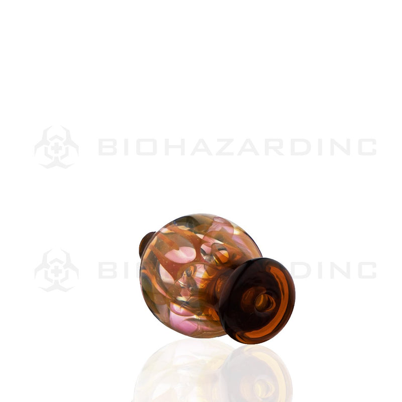 Snaked Glass Round Directional Carb Cap | Amber