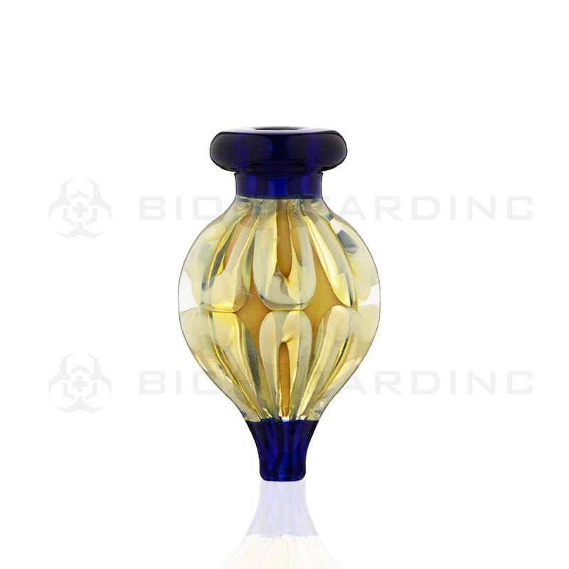 Snaked Glass Round Directional Carb Cap | Blue