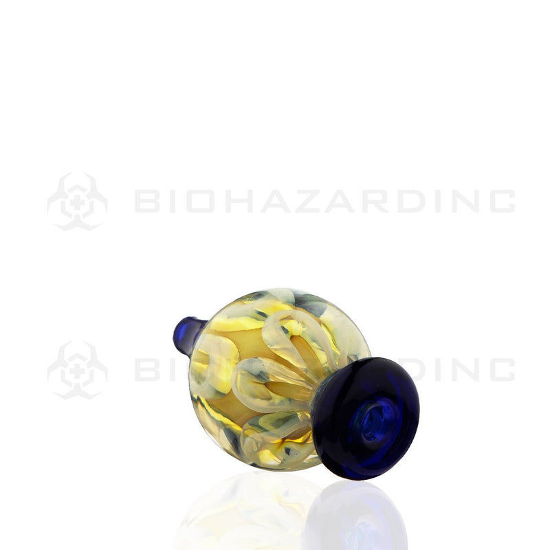 Snaked Glass Round Directional Carb Cap | Blue