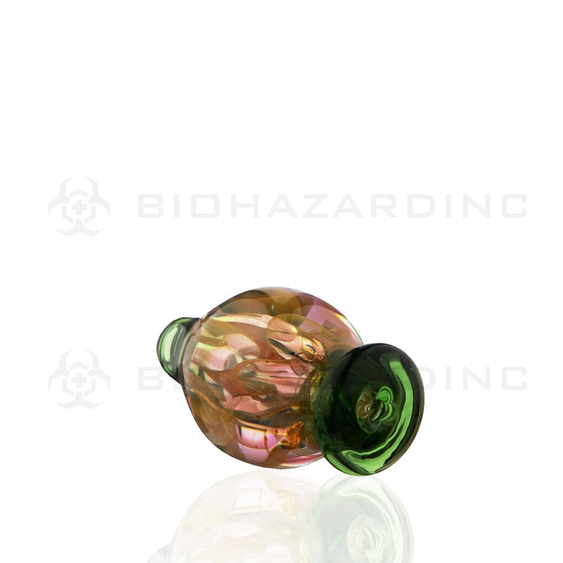 Snaked Glass Round Directional Carb Cap | Green