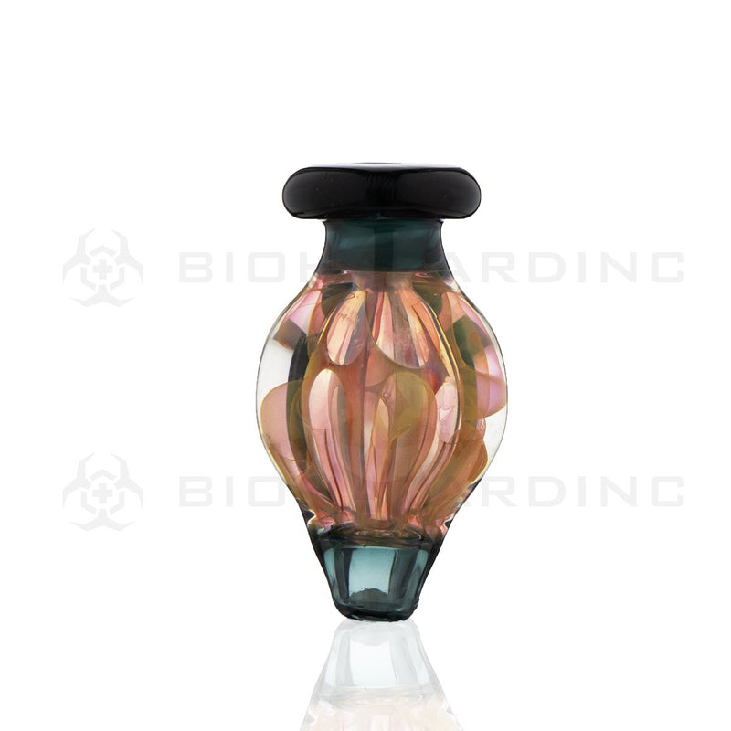 Snaked Glass Round Directional Carb Cap | Lake Green