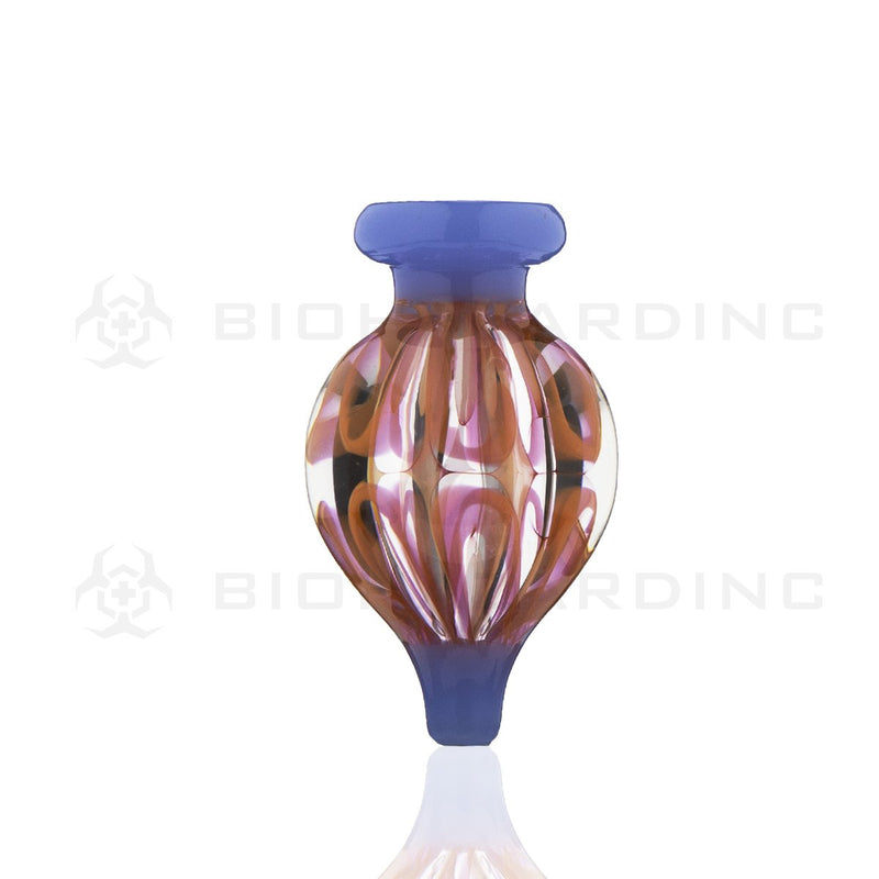 Snaked Glass Round Directional Carb Cap | Purple