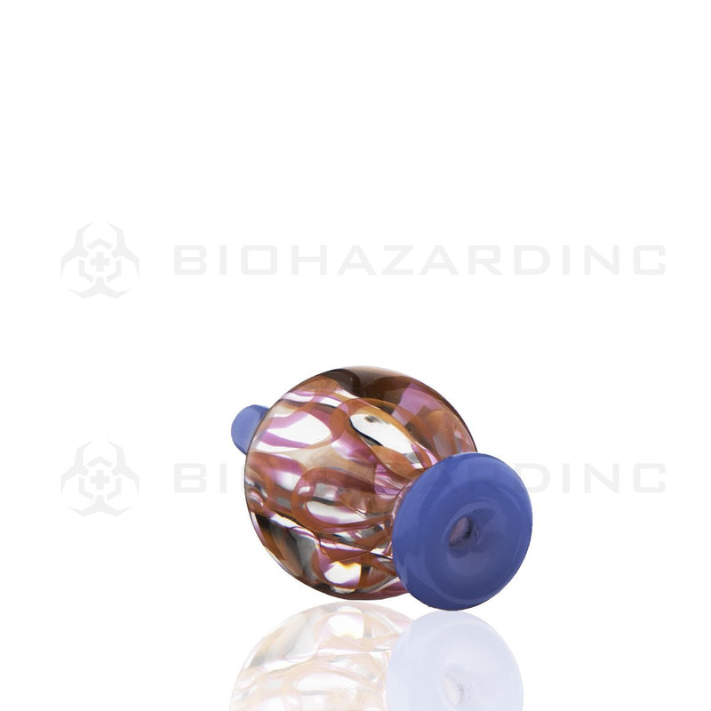 Snaked Glass Round Directional Carb Cap | Purple