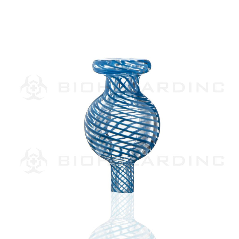 Glass Swirl Bubble Carb Cap | Blue