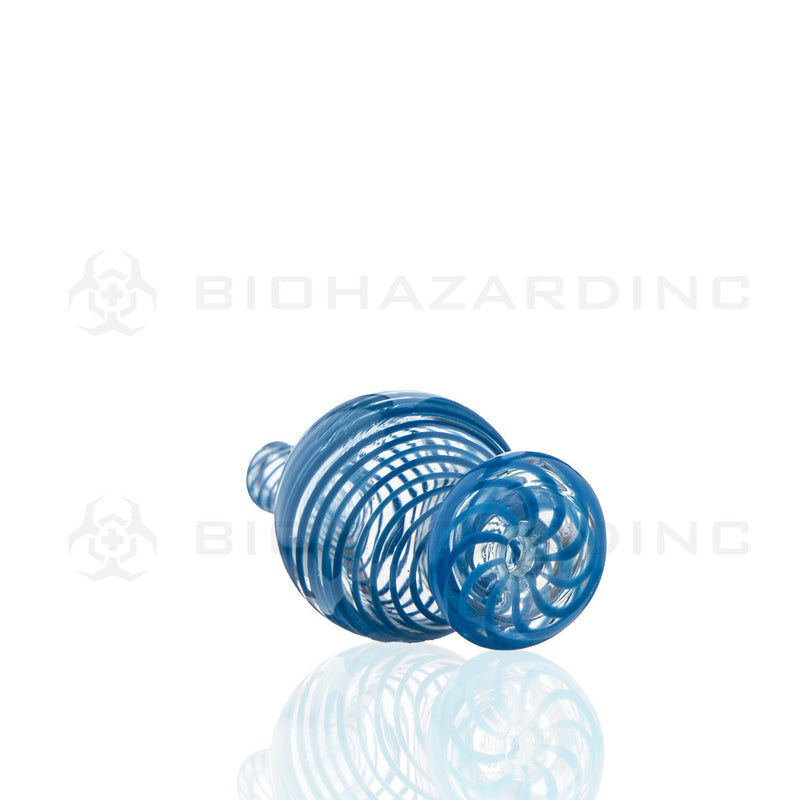 Glass Swirl Bubble Carb Cap | Blue