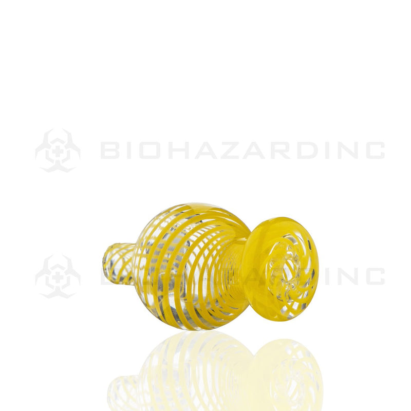 Glass Swirl Bubble Carb Cap | Yellow