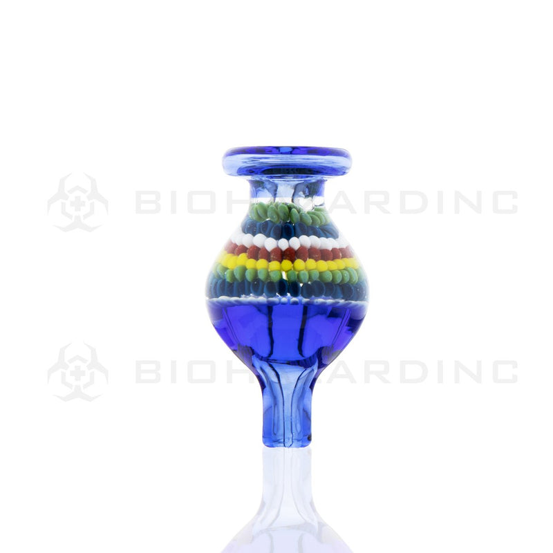 Glass Bead Bubble Carb Cap | Blue