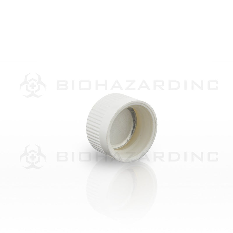 Matte White Plastic Polypropylene Caps | 20mm | Child Resistant