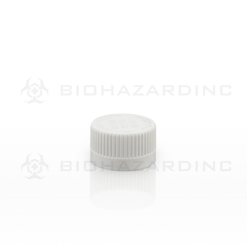 Matte White Plastic Polypropylene Caps | 20mm | Child Resistant