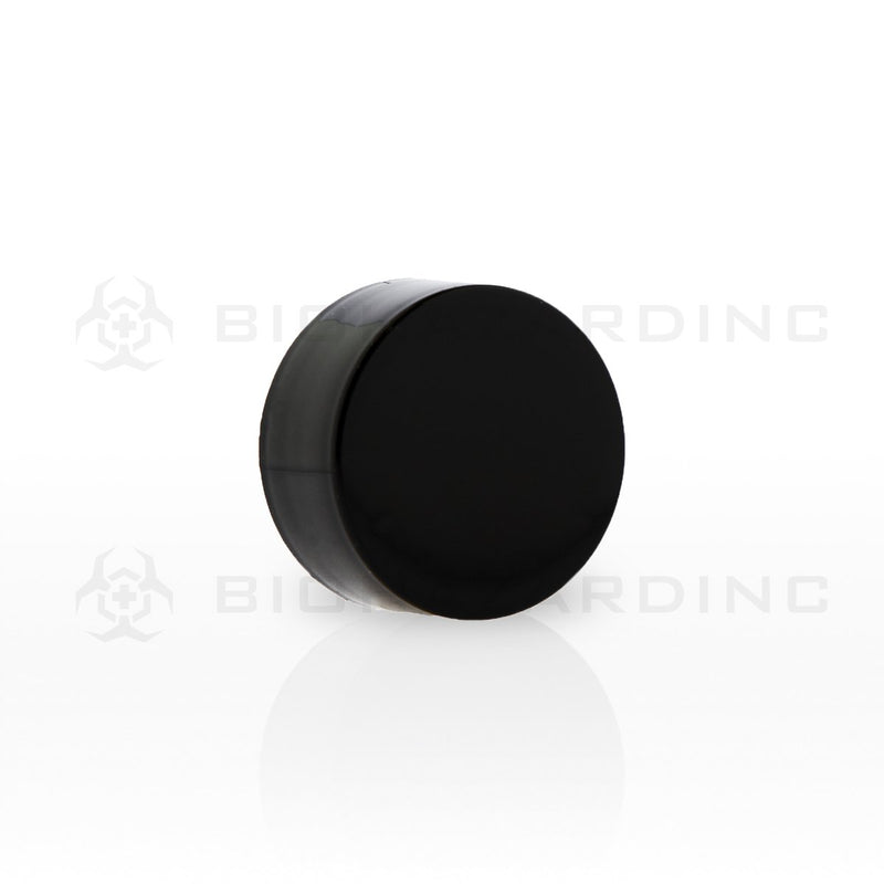 Black Gloss Smooth Skirt Plastic Cap | 28mm | Child Resistant