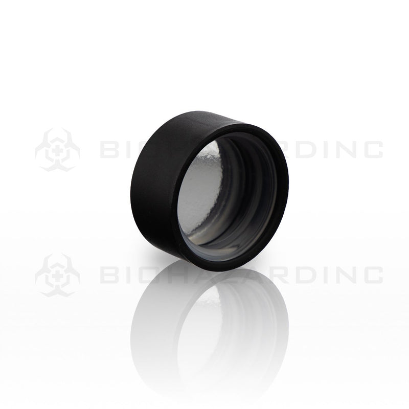 Black Matte Plastic Cap | 28mm | Child Resistant