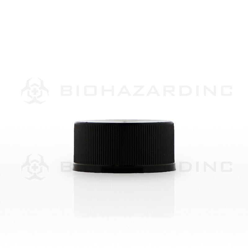 Black Ribbed Cap | 28mm | Child Resistant