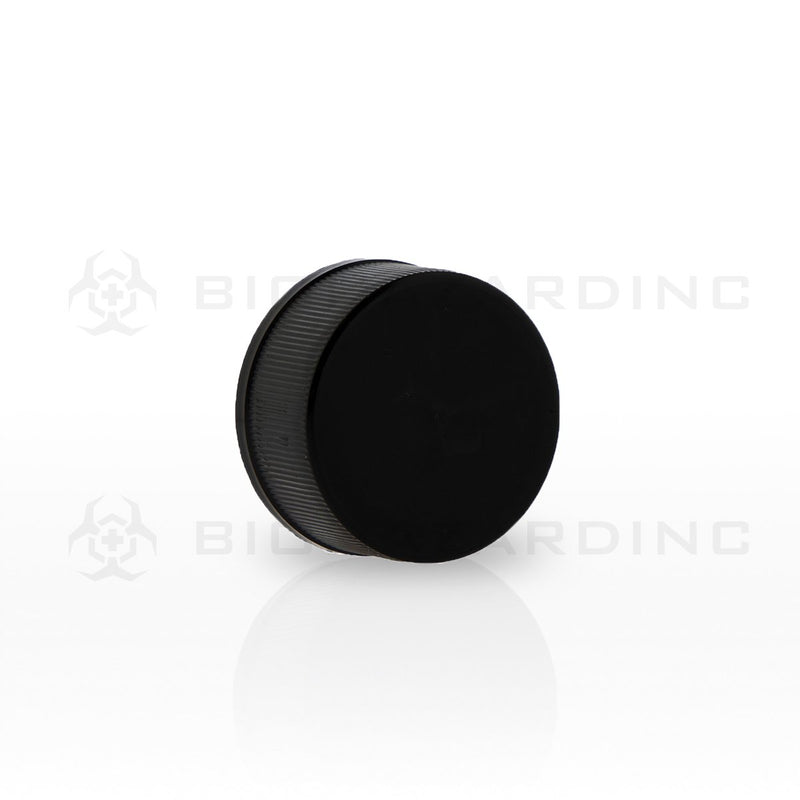 Black Ribbed Cap | 28mm | Child Resistant