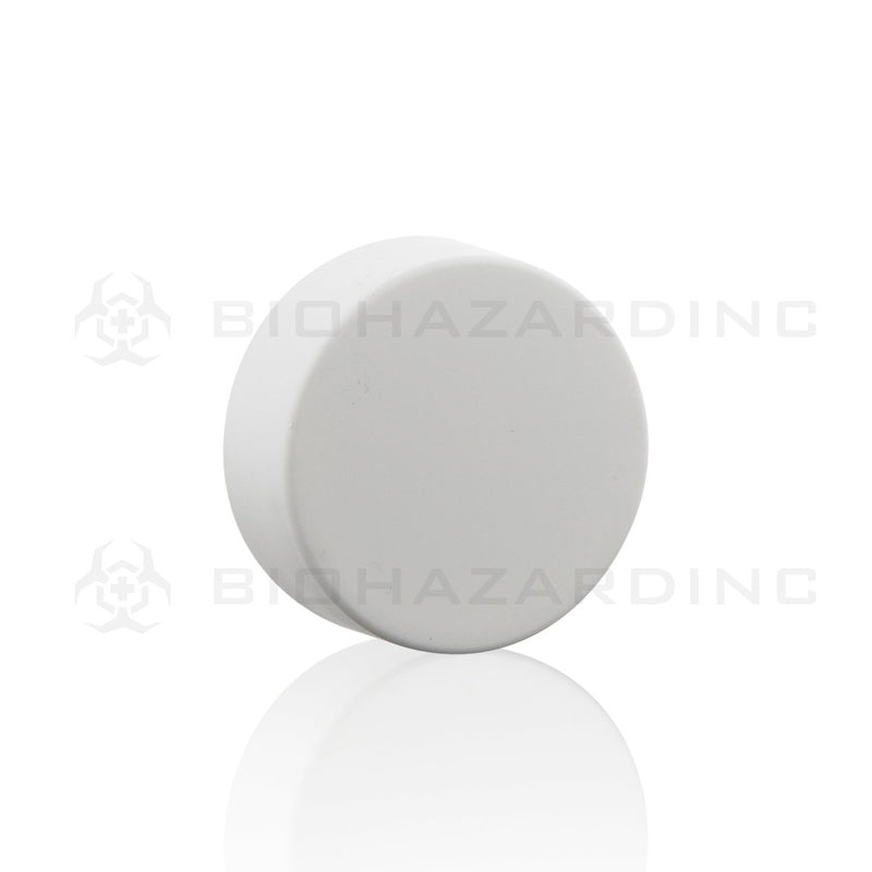 Matte White Plastic Caps with Foil Liner | 38mm | Child Resistant