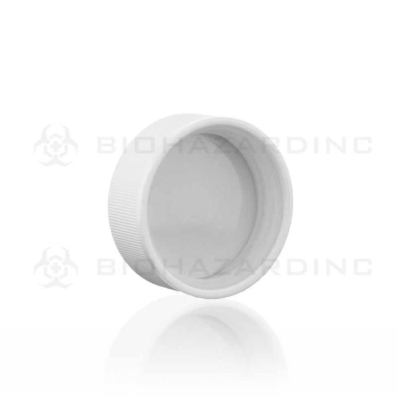 White Plastic Caps | 38mm | Child Resistant