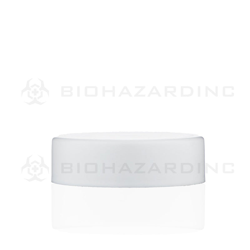 Matte White Smooth Skirt Plastic Cap | 53mm | Child-Resistant