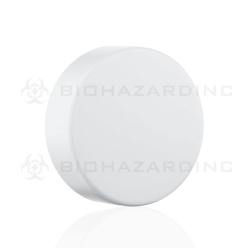 Matte White Smooth Skirt Plastic Cap | 53mm | Child-Resistant