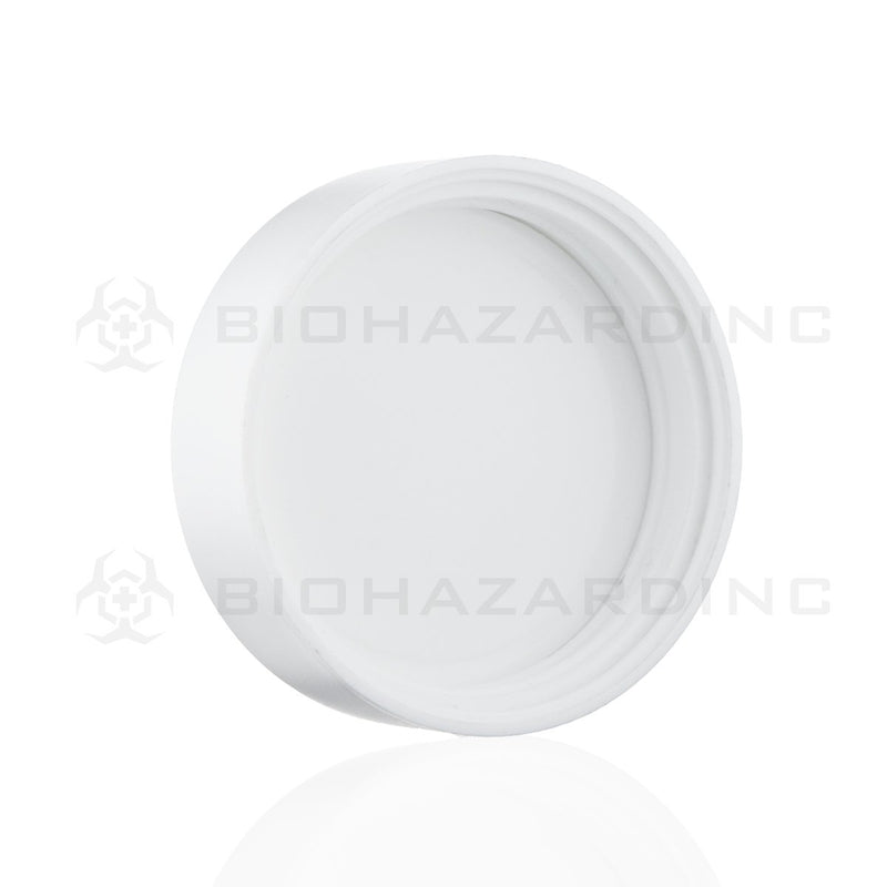 Matte White Smooth Skirt Plastic Cap | 53mm | Child-Resistant