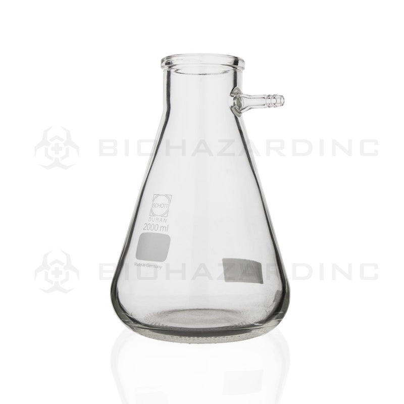 DURAN Filtering Flask - Erlenmeyer Shape w/ Glass Hose | 2,000mL