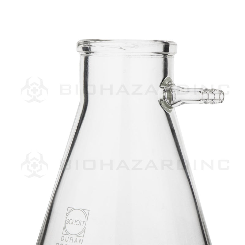 DURAN Filtering Flask - Erlenmeyer Shape w/ Glass Hose | 2,000mL