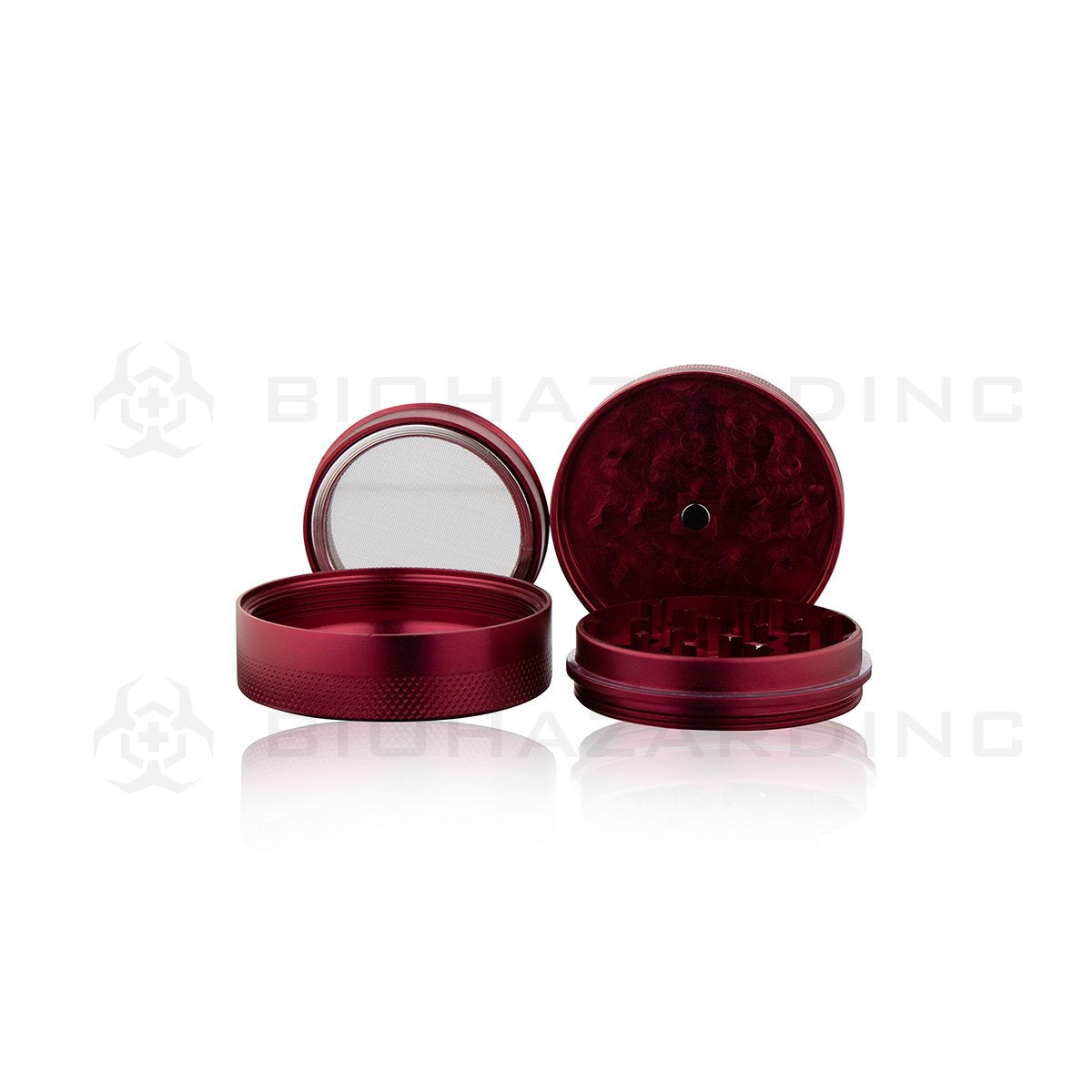 Anodized Aluminum Alloy Grinder | 4 Piece - 65mm x 30mm | Red