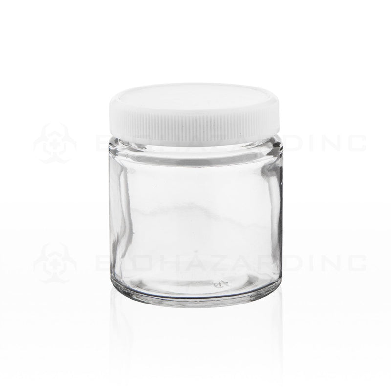 3.5 oz Straight Sided Glass Jars with White Cap | 24 Count