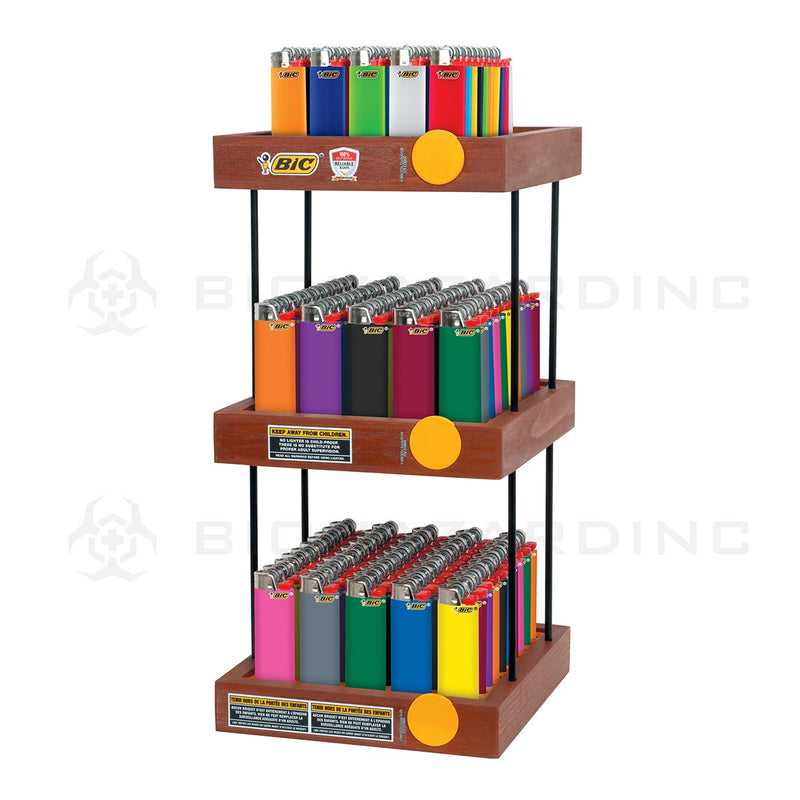 BIC® | 3 Tier Wooden Lighter Display Classic | 150 Count