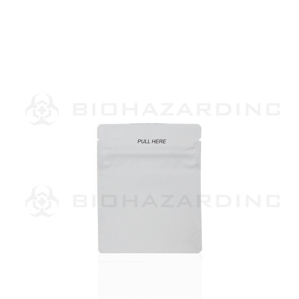 Matte White Mylar Bags | Child Resistant - 3.5 Grams - 2,000 Count | 3.5" x 5" - Tear Notch Precut