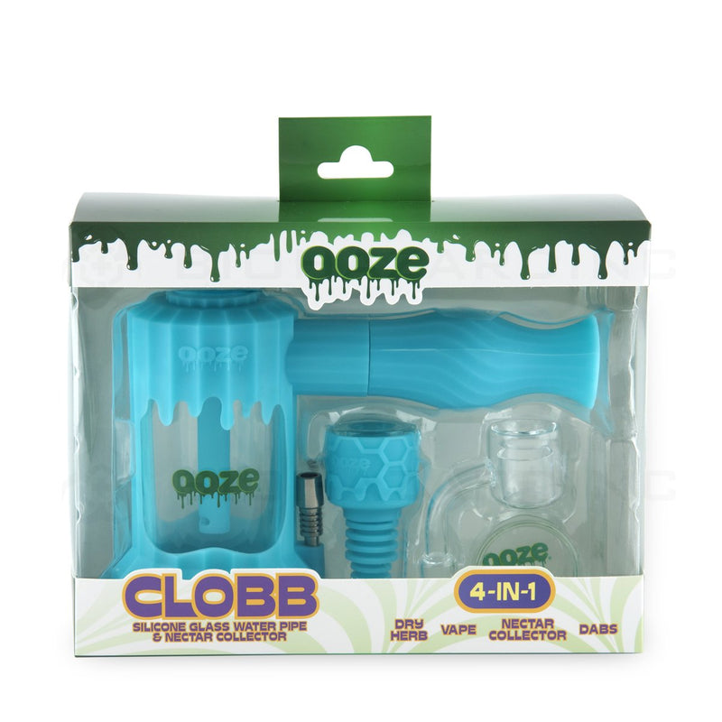 OOZE® | 4-in-1 CLOBB Silicone Nectar Collector & Water Pipe | Aqua Teal