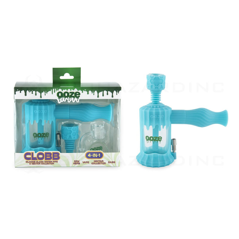 OOZE® | 4-in-1 CLOBB Silicone Nectar Collector & Water Pipe | Aqua Teal