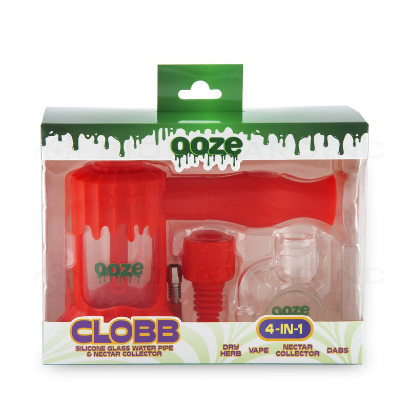 OOZE® | 4-in-1 CLOBB Silicone Nectar Collector & Water Pipe | Scarlet