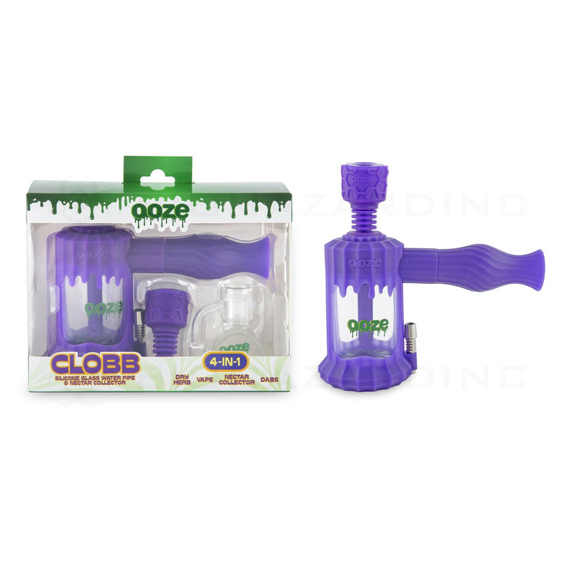 OOZE® | 4-in-1 CLOBB Silicone Nectar Collector & Water Pipe | Ultra Purple