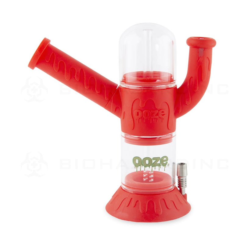 OOZE® | 4-in-1 CRANIUM Hybrid Silicone Nectar Collector & Water Pipe | Scarlet