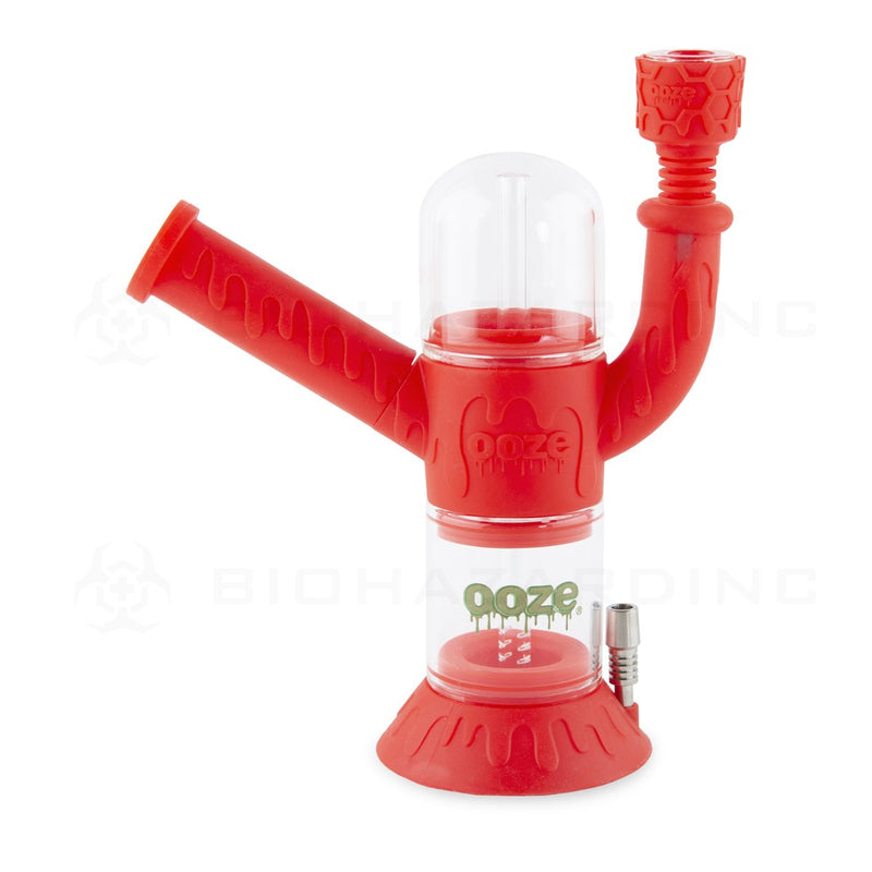 OOZE® | 4-in-1 CRANIUM Hybrid Silicone Nectar Collector & Water Pipe | Scarlet