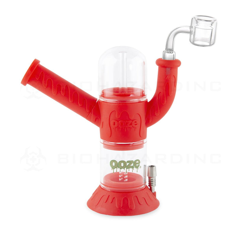 OOZE® | 4-in-1 CRANIUM Hybrid Silicone Nectar Collector & Water Pipe | Scarlet