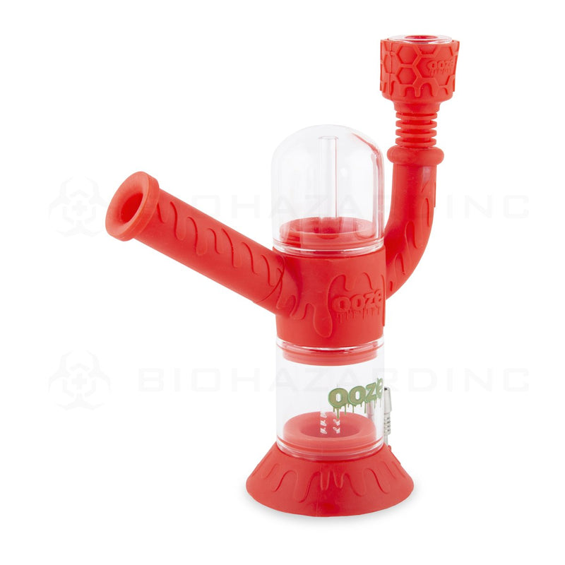 OOZE® | 4-in-1 CRANIUM Hybrid Silicone Nectar Collector & Water Pipe | Scarlet