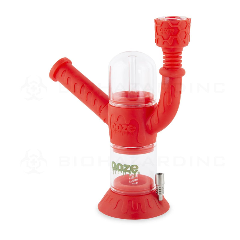 OOZE® | 4-in-1 CRANIUM Hybrid Silicone Nectar Collector & Water Pipe | Scarlet