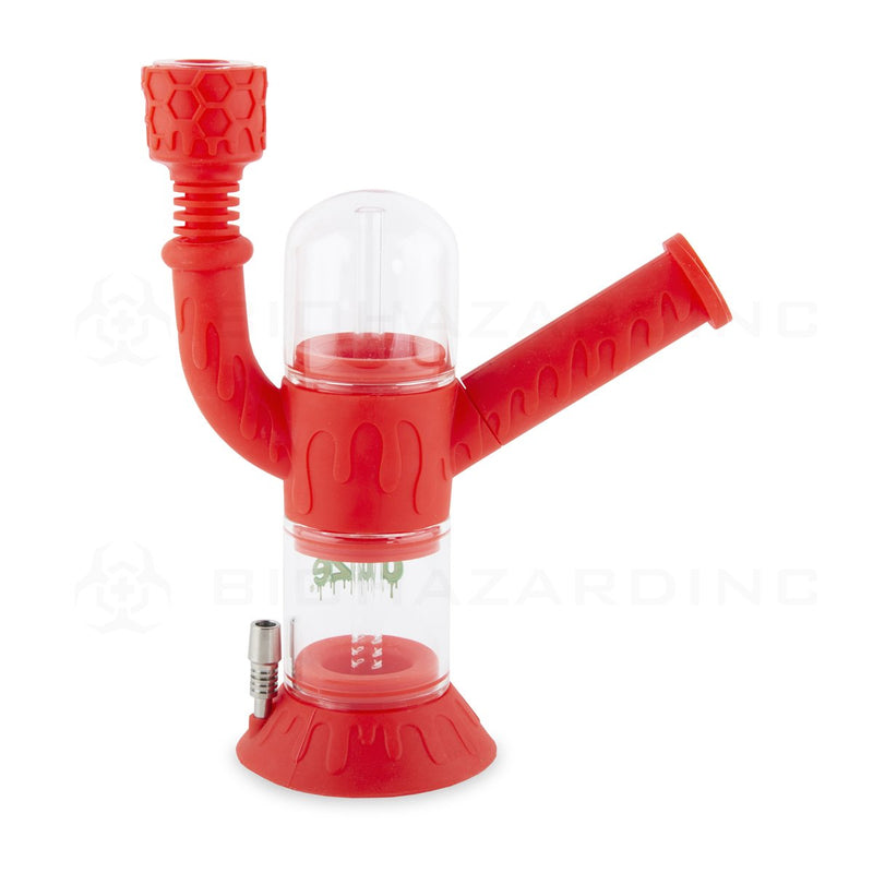 OOZE® | 4-in-1 CRANIUM Hybrid Silicone Nectar Collector & Water Pipe | Scarlet