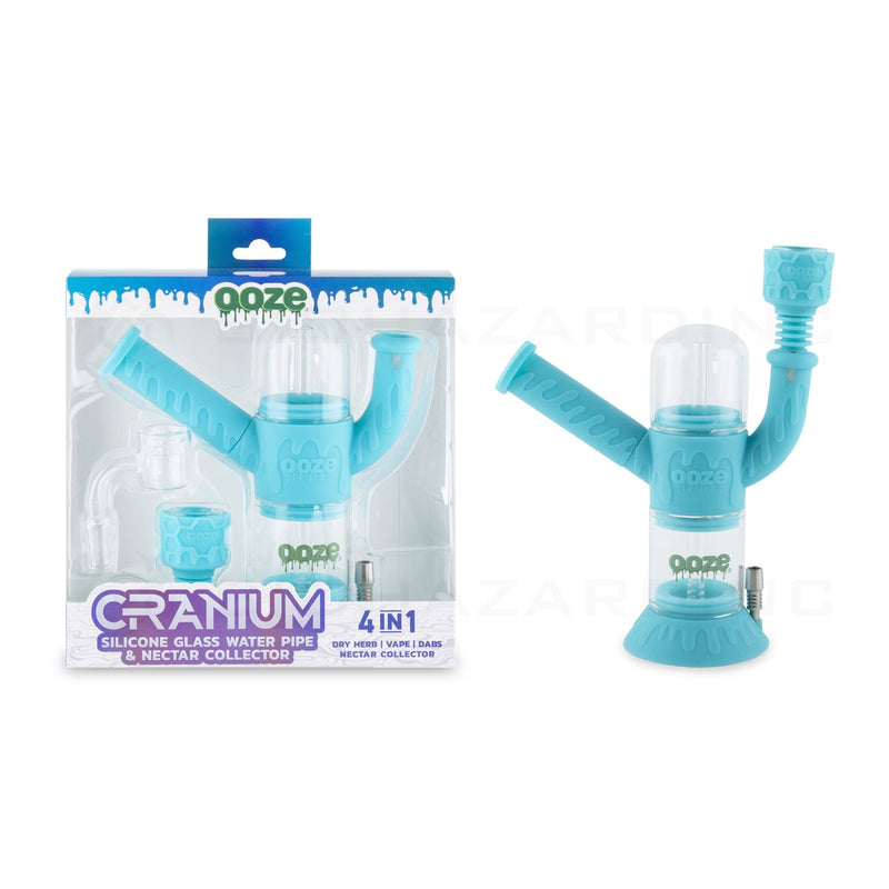 OOZE® | 4-in-1 CRANIUM Hybrid Silicone Nectar Collector & Water Pipe | Aqua Teal