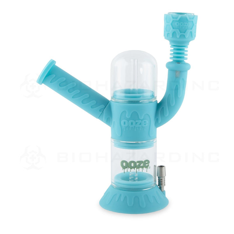 OOZE® | 4-in-1 CRANIUM Hybrid Silicone Nectar Collector & Water Pipe | Aqua Teal