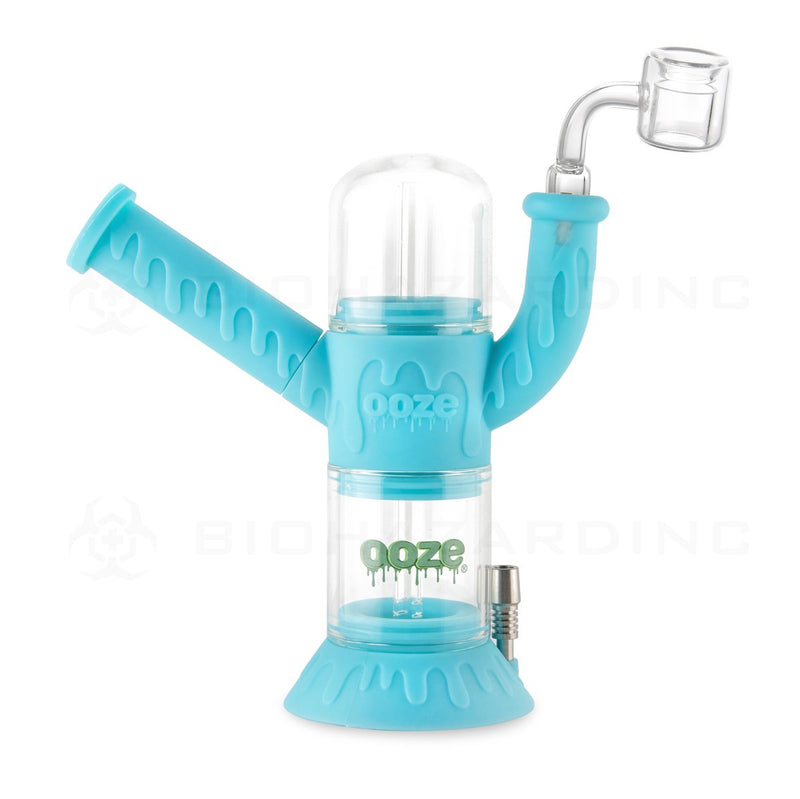 OOZE® | 4-in-1 CRANIUM Hybrid Silicone Nectar Collector & Water Pipe | Aqua Teal